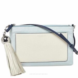 Tory Burch Block‑T Pebbled Leather Tassel Crossbody NWOT